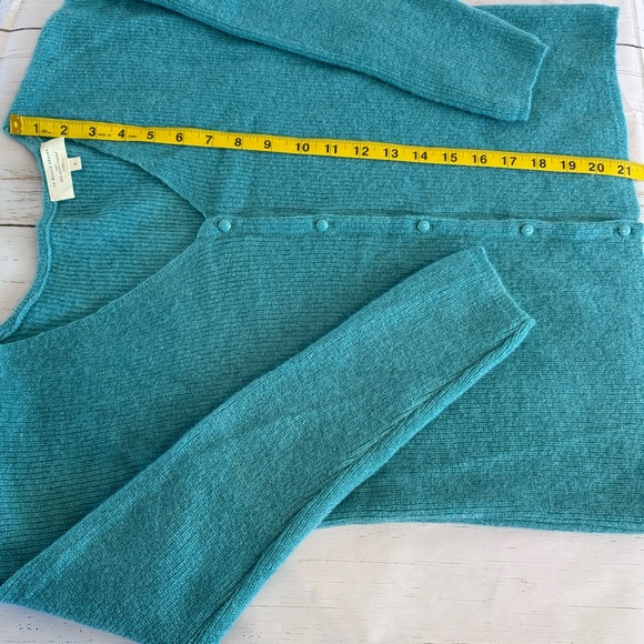 Sezane Barry Cardigan Aqua Sage Mohair Alpaca Knit Jumper Reversible Size Small - Picture 9 of 12